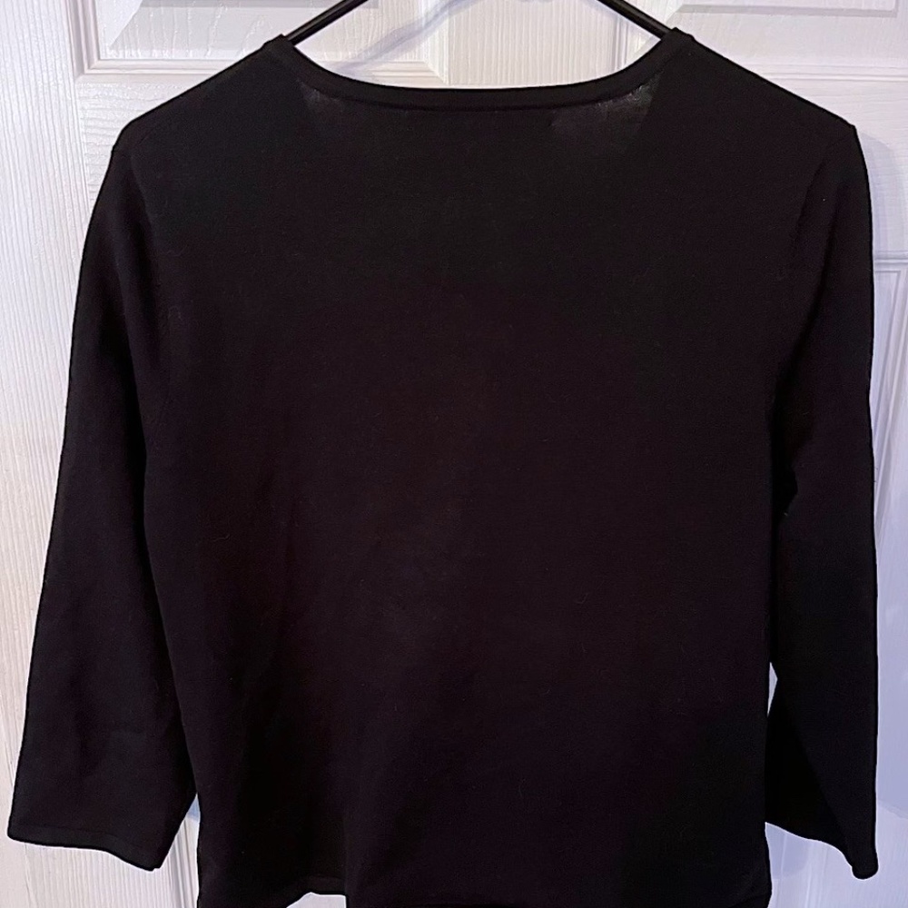 Spense Evening Black Button Down Embroidered Card… - image 3